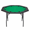 Foldable Poker Table, Ideal for Texas Holdem 8-Player 48 In. Octagonal Casino Table with Cushioned Rails and Cup Holders