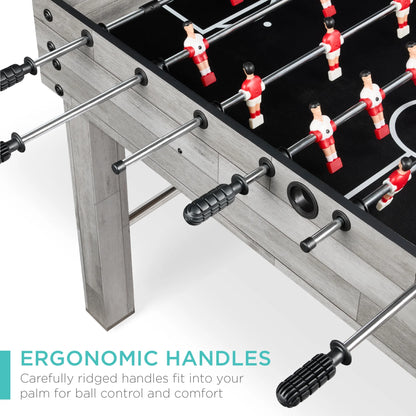 48In Foosball Table for Kids & Adults, Arcade Soccer Game Table W/ 2 Balls - Gray