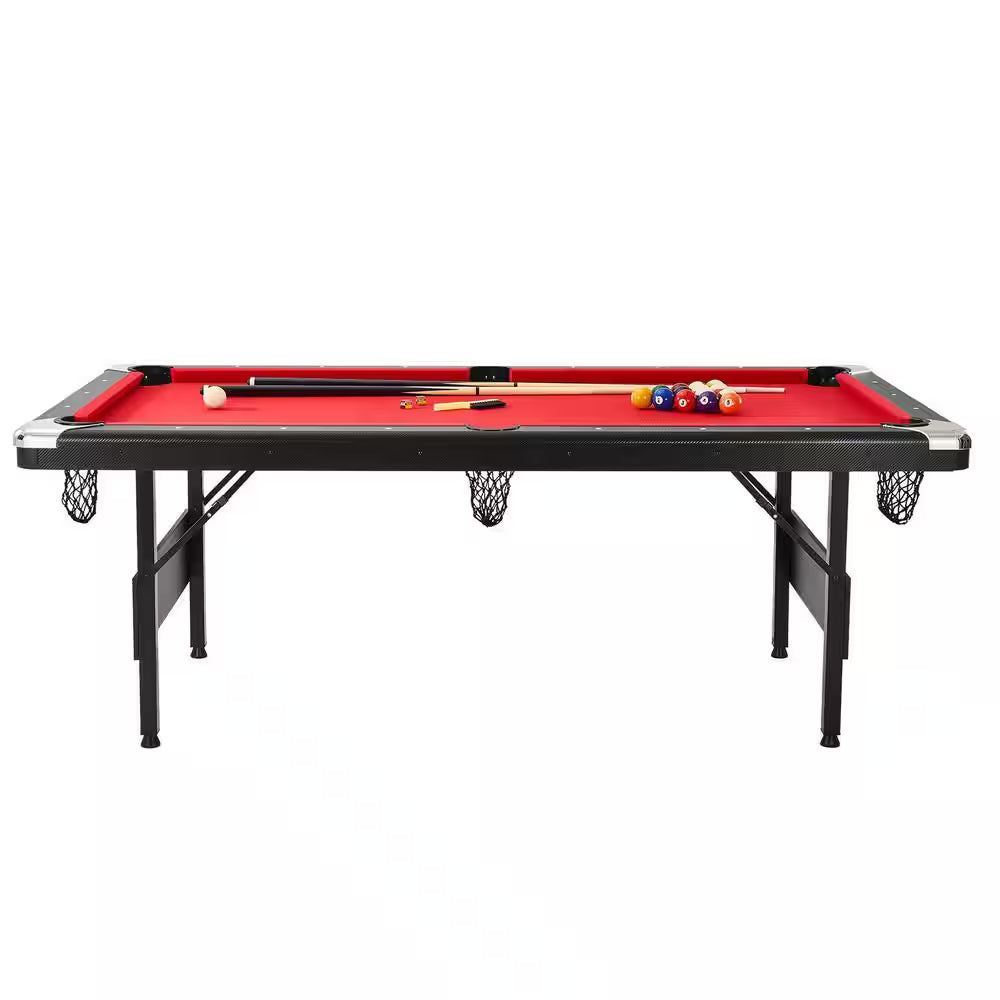 Billiards Table, 7 Ft. Pool Table, Portable Foldable Space-Saving Table, Billiard Table Set Includes Balls, Cues, Chalks