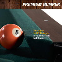 Full Size Pool Table Built for Serious Play, Wood Grain Finish, Complete Accessories, Professional Setup