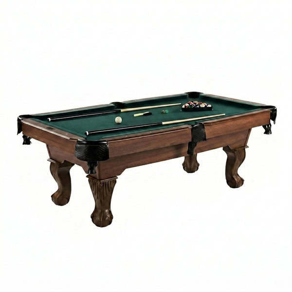 7.25 Ft Winstead Pool Table - Full Size Billiard Table with Complete Accessories Set, Green, by — Studio Shot