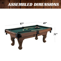 Full Size Pool Table Built for Serious Play, Wood Grain Finish, Complete Accessories, Professional Setup