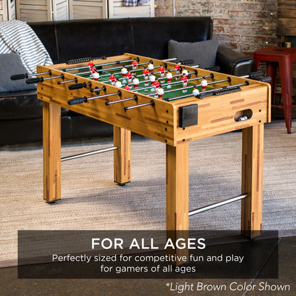 48In Foosball Table for Kids & Adults, Arcade Soccer Game Table W/ 2 Balls - Gray
