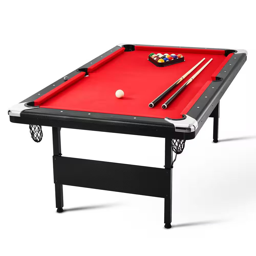 Billiards Table, 7 Ft. Pool Table, Portable Foldable Space-Saving Table, Billiard Table Set Includes Balls, Cues, Chalks