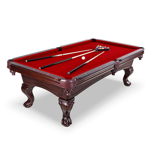Augusta 8-Ft Pool Table - Mahogany Finish with Red Felt