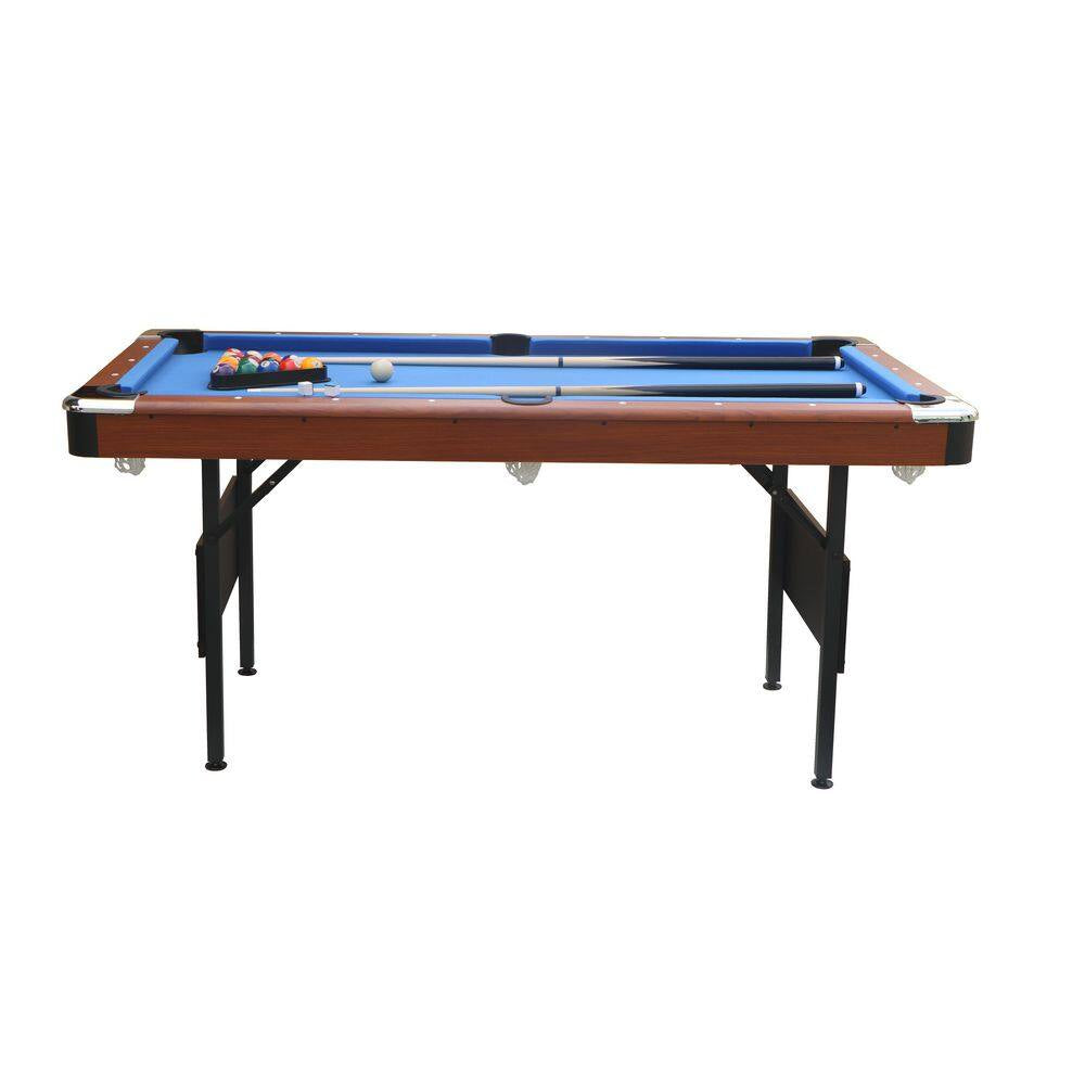 Billiards Table, Pool Table, Portable Foldable Space-Saving Table, Billiard Table Set in Blue