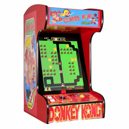 Classic Home Arcade Machine - Tabletop and Bartop - 412 Retro Games - Full Size LCD Screen, Buttons and Joystick (Red)