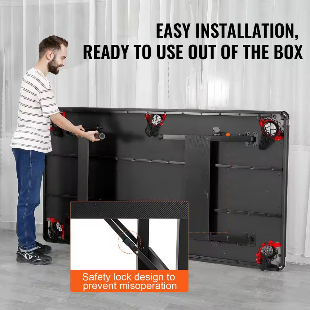 Billiards Table, 7 Ft. Pool Table, Portable Foldable Space-Saving Table, Billiard Table Set Includes Balls, Cues, Chalks